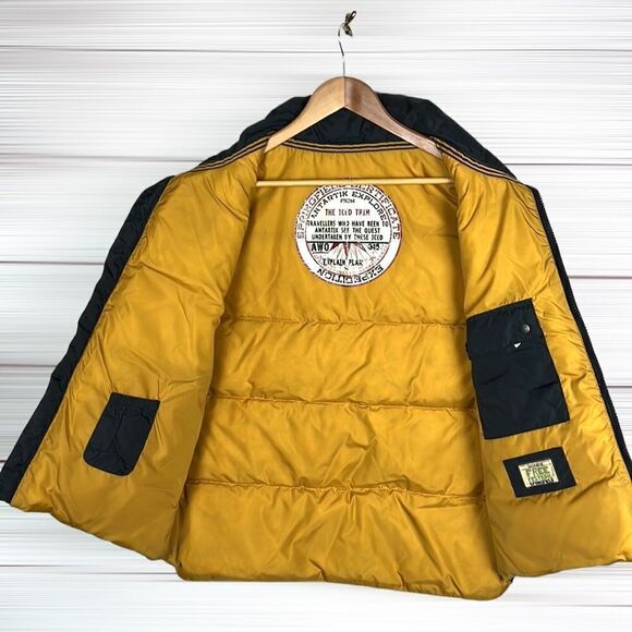 Springfield Free Festival Down /Feather Puffer Vest Black Yellow size L - Picture 3 of 11